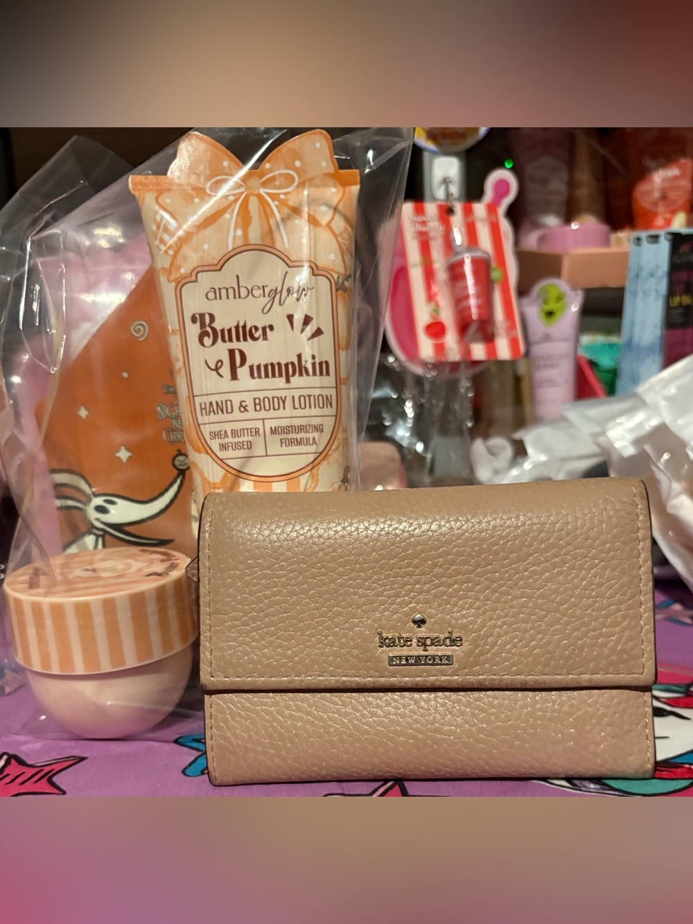 kate spade Pebbled Leather Trifold Wallet bundle